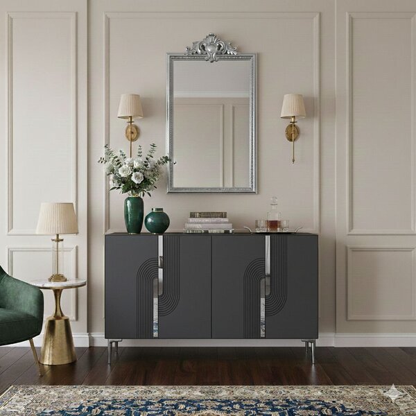Meyra komód, antracit-ezüst, 120 cm – TR555CHM1354