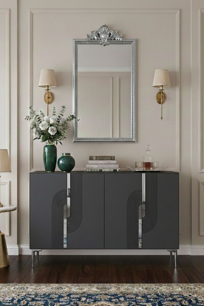 Meyra komód, antracit-ezüst, 120 cm – TR555CHM1354