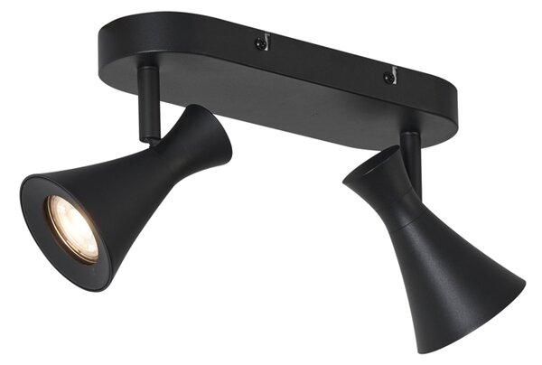 Spot de plafon modern negru cu 2 lumini reglabil - Triangle