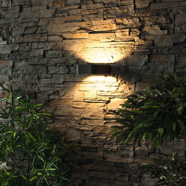 Heitronic Aplică LED modernă Juna de exterior, Negru, Metal, Modern