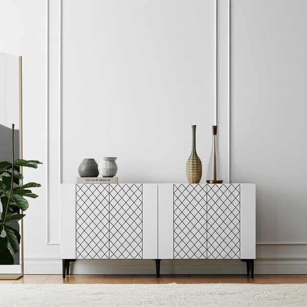 Resso komód, fehér, 150 cm