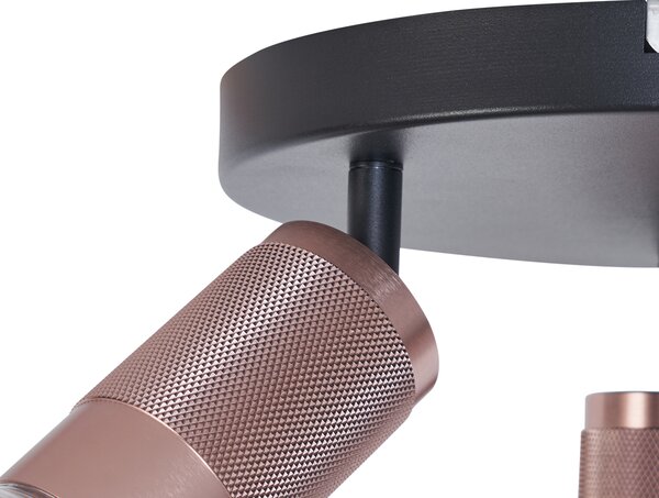 Spot rotund de plafon bronz închis, rotund, cu 3 lumini, reglabil - Veerle