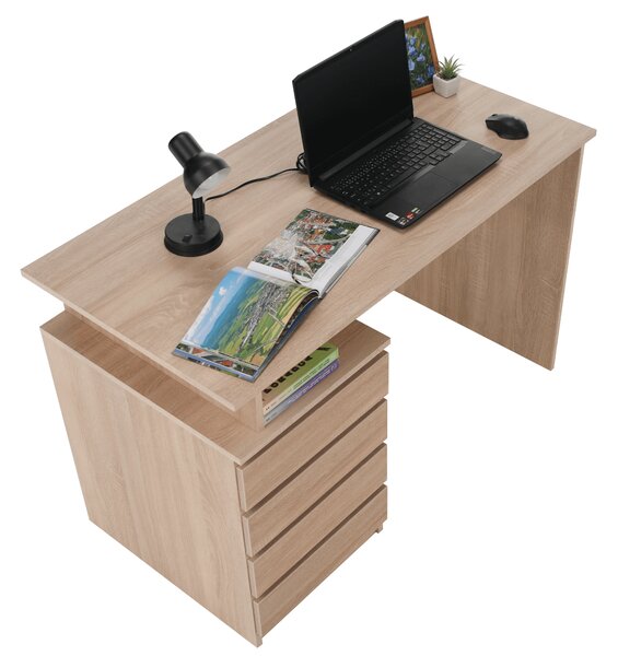 KONDELA Masă PC, stejar sonoma, HANY NEW