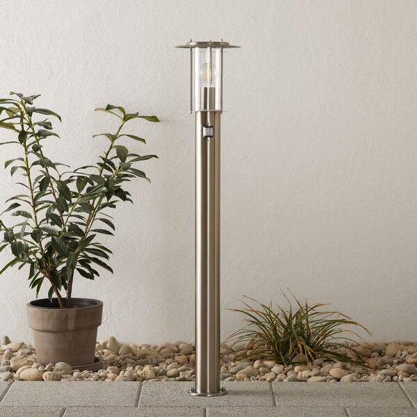 Brilliant Bornă luminoasă York, oțel inoxidabil, senzor de mișcare, IP44, Metalic, Metal, Modern