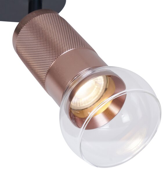 Spot rotund de plafon bronz închis cu 2 lumini reglabil - Veerle
