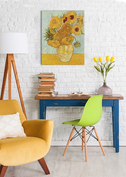 Tablou canvas Vincent van Gogh - Vază cu douăsprezece floarea-soarelui - 40x50 cm