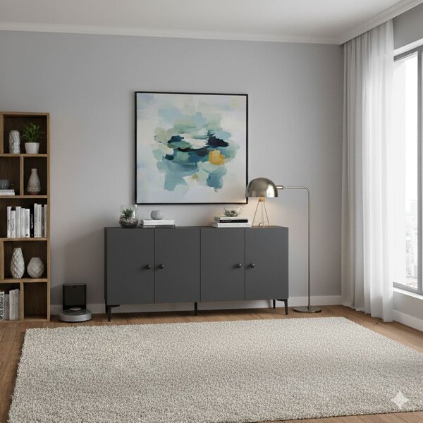 Pella komód, antracit, 150 cm