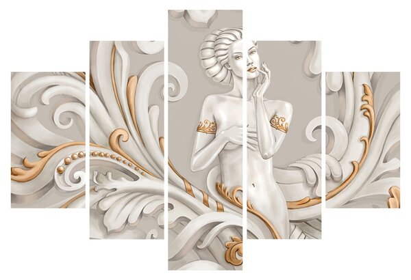 Tablou - Imagine a zeiței într-un fundal ornamental (150x105 cm)