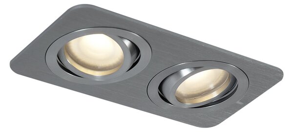 Spot încastrat rotunjit Gunmetal GU10 50mm Rotativ și înclinabil IP44 2 lumini - Alberto