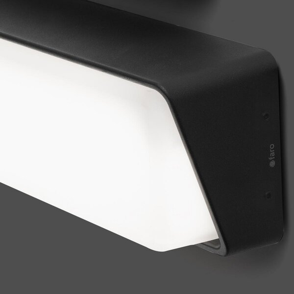 FARO BARCELONA LED lampă de perete pentru exterior Half, antracit, sticlă, aluminiu, Negru, Metal, Modern