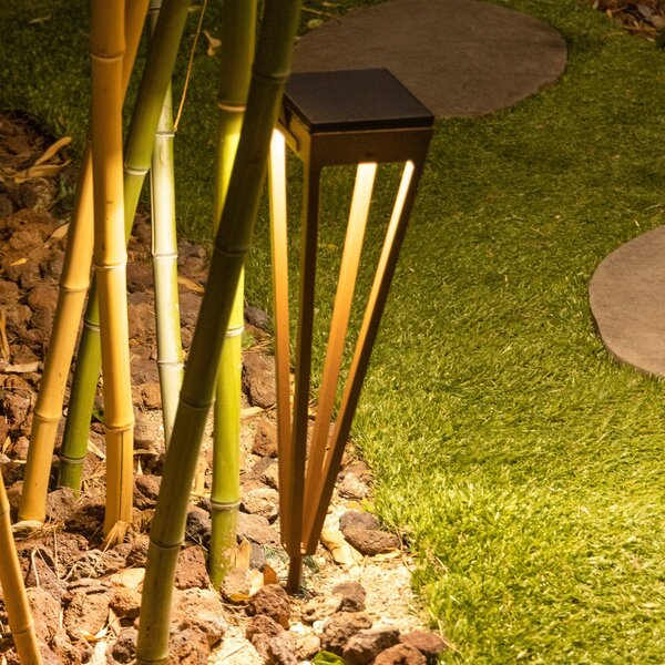 Les Jardins Torță LED solară Tinka, înălțime 52 cm, corten, Maro / Rugină, Metal, Spot de exterior / vârf de pământ