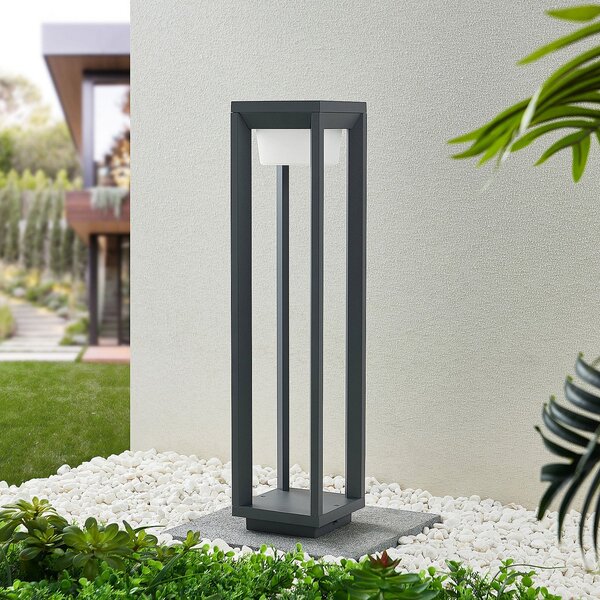 PRIOS Bornă luminoasă LED Gamion, 60 cm, antracit, metal, IP54, Gri, Metal, Modern