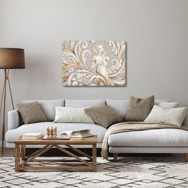 Tablou - Imagine a zeiței într-un fundal ornamental (70x50 cm)