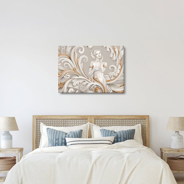 Tablou - Imagine a zeiței într-un fundal ornamental (70x50 cm)
