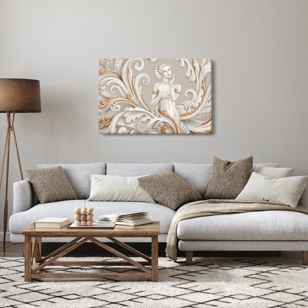 Tablou - Imagine a zeiței într-un fundal ornamental (90x60 cm)