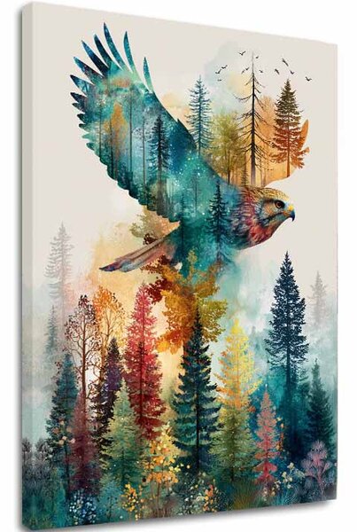 Tablou canvas Zborul vulturului - Motivul dinamic al naturii - 60x90 cm