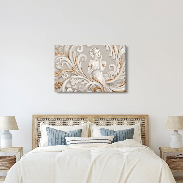 Tablou - Imagine a zeiței într-un fundal ornamental (90x60 cm)