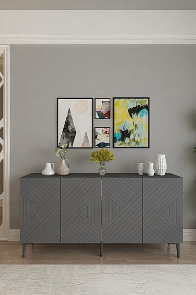 Ferro komód, antracit, 150 cm