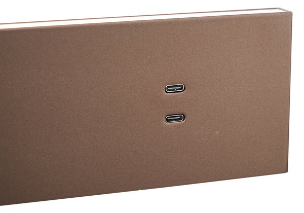 Lampă de perete modernă bronz închis reglabilă cu USB-C incl. LED - Modric