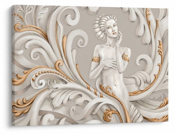 Tablou - Imagine a zeiței într-un fundal ornamental (70x50 cm)