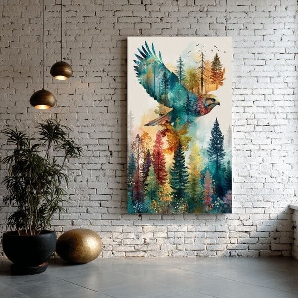 Tablou canvas Zborul vulturului - Motivul dinamic al naturii - 60x90 cm