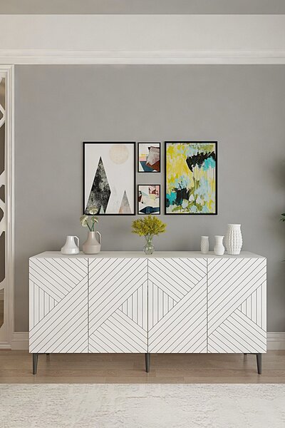 Ferro komód, fehér, 150 cm
