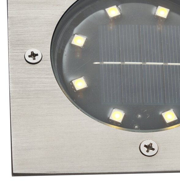 Set de 6 spoturi de sol din aluminiu pătrate, inclusiv LED IP65 Solar - Terry
