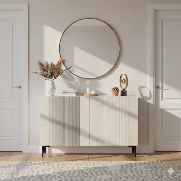 Corsa komód, fehér-travertin, 120 cm – TR555CHM1412