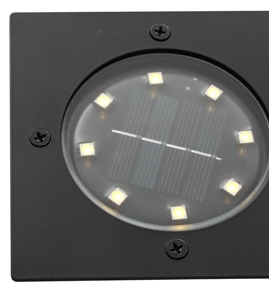 Set de 6 spoturi de sol negre pătrate, inclusiv LED IP65 Solar - Terry