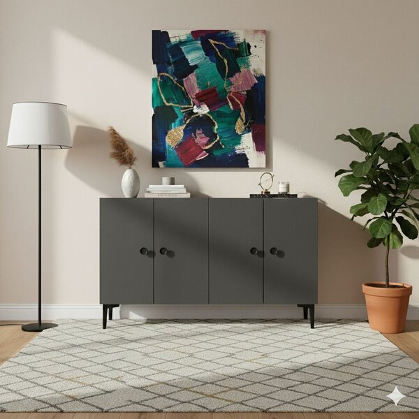 Pella komód, antracit, 120 cm