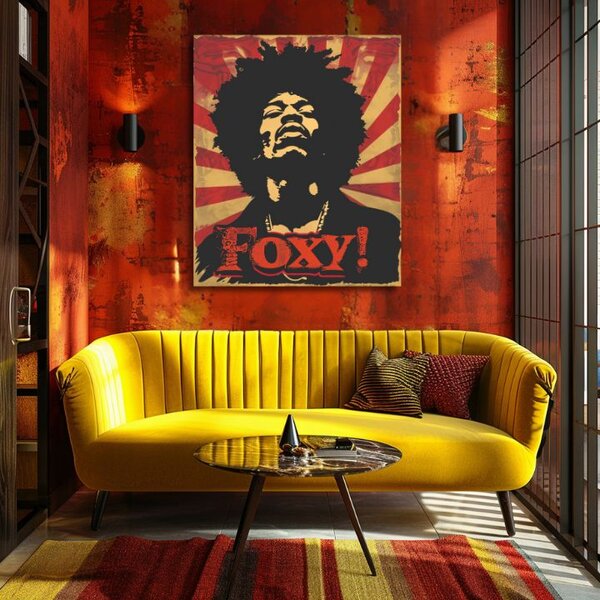Jimi Hendrix pictură pe pânză - Legend of Sound - 60x90 cm