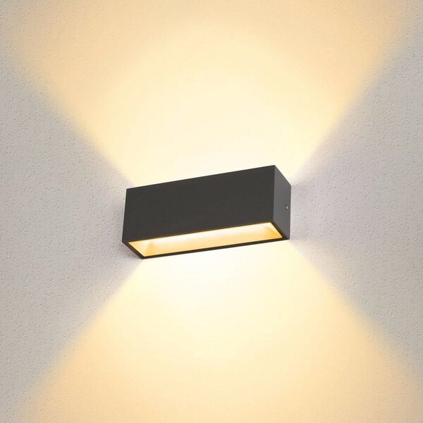 SLV Sitra LED lampă de perete pentru exterior sus/jos 30 antracit, Negru, Metal, Modern