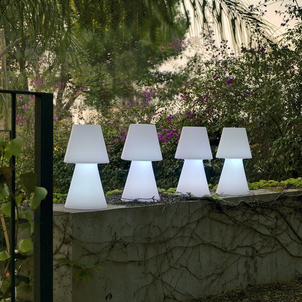 Newgarden Lola lampă LED masă, acumul, RGAA, 45 cm, reglabil, Alb, Plastic