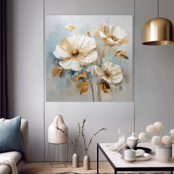 Lumea florală pe pânză Simfonie de eleganță - 50x50 cm