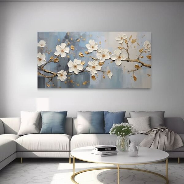 Lumea florală pe pânză Armonie de culori - 50x100