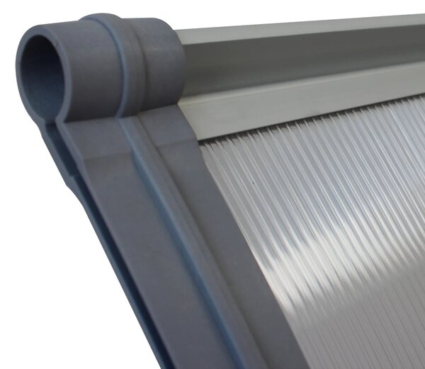Copertină PREMIUM LUMI 120x100 cm cu senzor și panou solar – Gri/Transparent