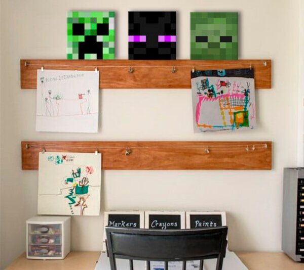 Minecraft pictura - Personaje panza recomandate - Creeper, Enderman, Zombie - 60x20 cm