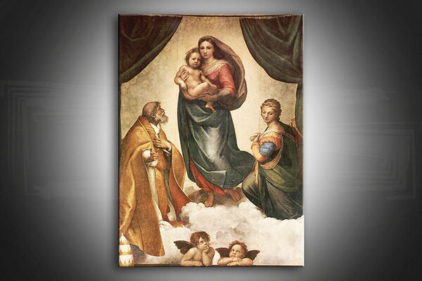 Madonna Sixtină pe pânză - Raffaello Santi 0 REP235 - 30x40 cm