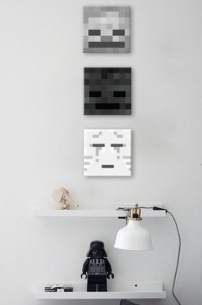 Minecraft pictura - Personaje panza recomandate - Ghast, Schelet, Withder schelet - 60x20 cm