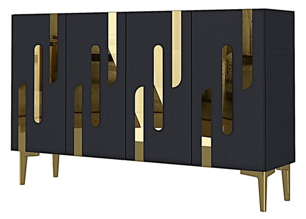 Ece komód, antracit-arany, 120 cm