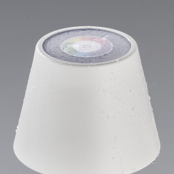 FH Lighting Lampă masă LED ext. Cosenza, acumul. RGBW alb nis., reglabil, Alb, Camera de zi / sufragerie, Metal, Modern