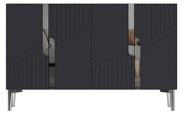 Evva komód, antracit-ezüst, 120 cm