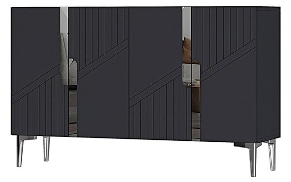 Evva komód, antracit-ezüst, 120 cm