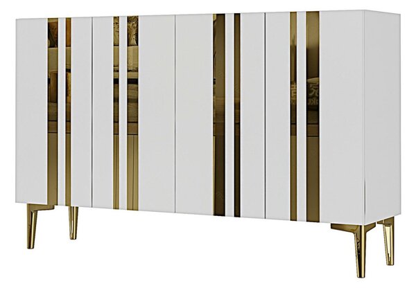 Mia komód, fehér-arany, 120 cm