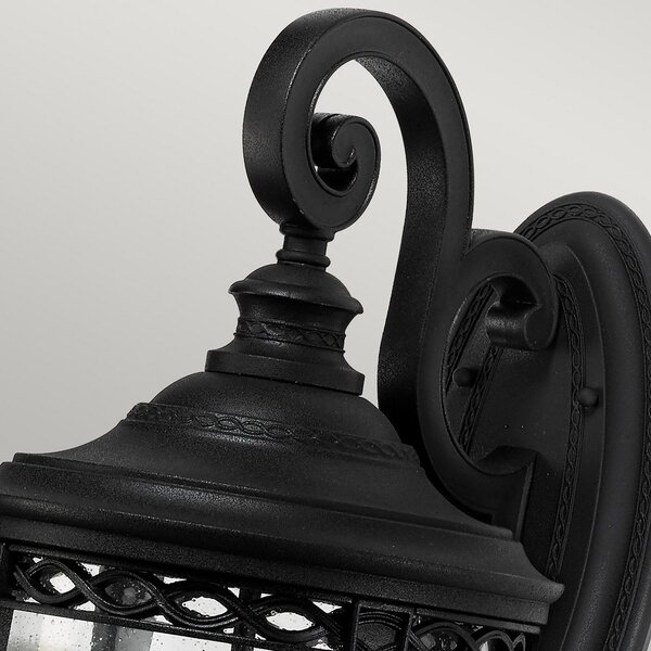 FEISS Felinar de perete English Bridle IP44 Ø 26,7 cm negru, reglabil, Negru, Metal, Antichitate, Felinar