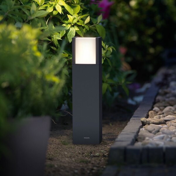 Philips Lampă cu soclu LED Arbour UE, 3.000 K, Negru, Metal, Modern