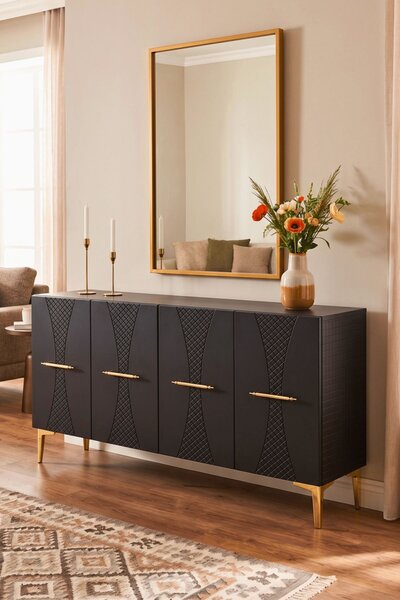 Slim komód, antracit, 120 cm