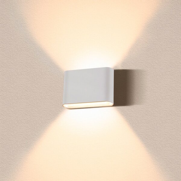 SLV Oval Lampă de perete exterior up/down CCT 13,5 cm alb, Alb, Metal, Modern
