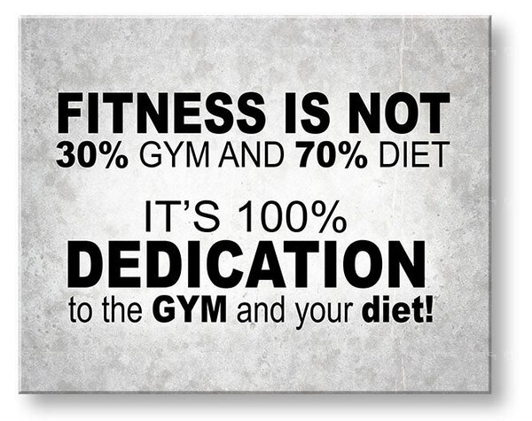 Tablou motivațional Fitness nu este - 20x30 cm