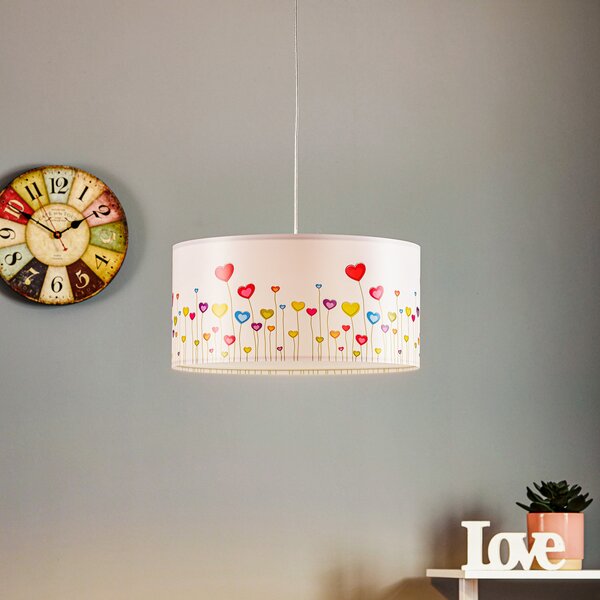 Maco Design Lampă suspendată pentru camera copiilor Hearts, reglabil, Multicolor, Camera copiilor, Plastic, Viața tânără